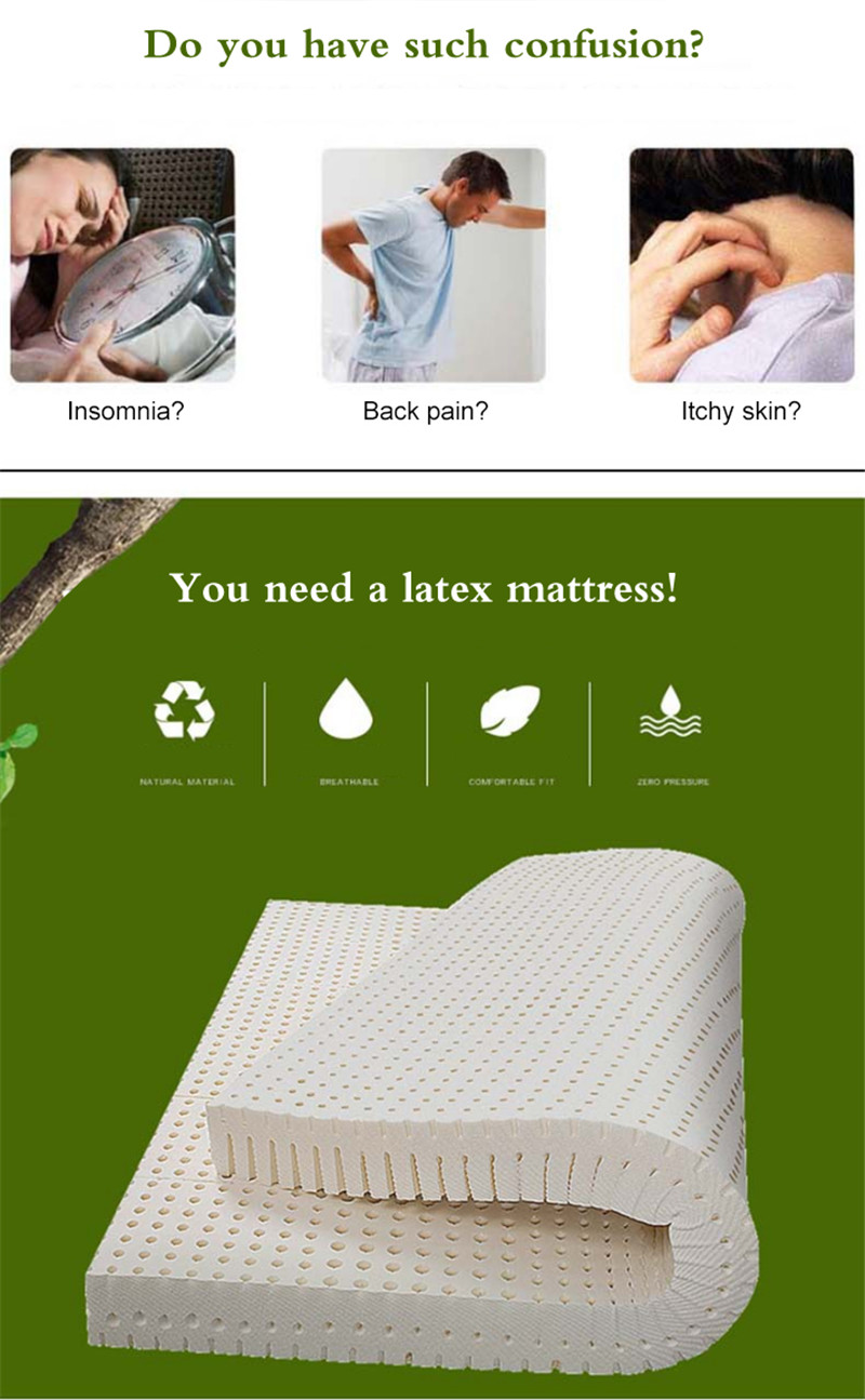 7.5cm Foldable Thailand Latex Mattress