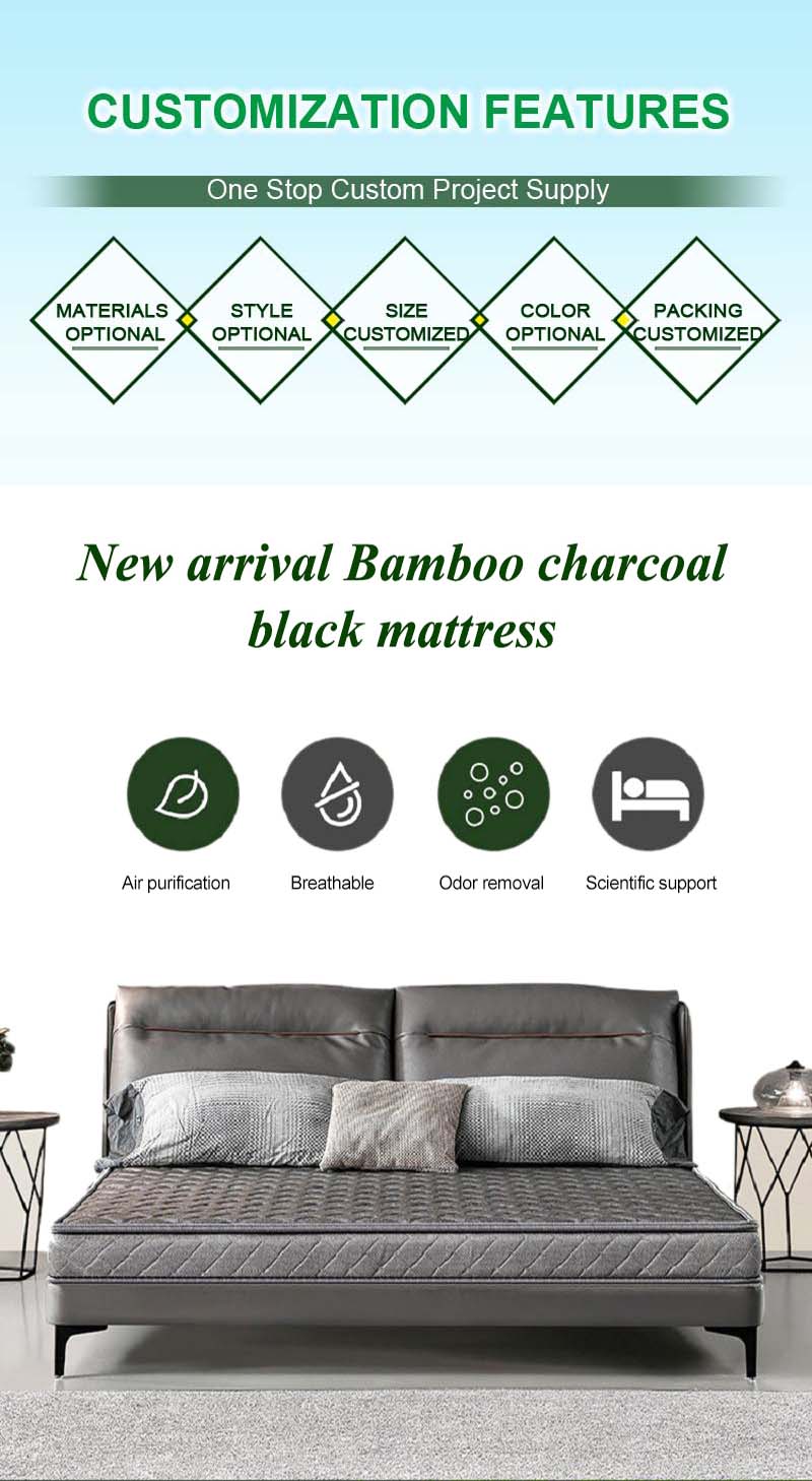 Mattress Pad Double Foldable Bamboo charcoal black