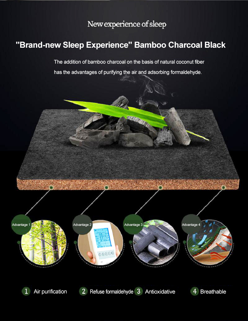 Mattress Pad Thick 6CM Bamboo charcoal black