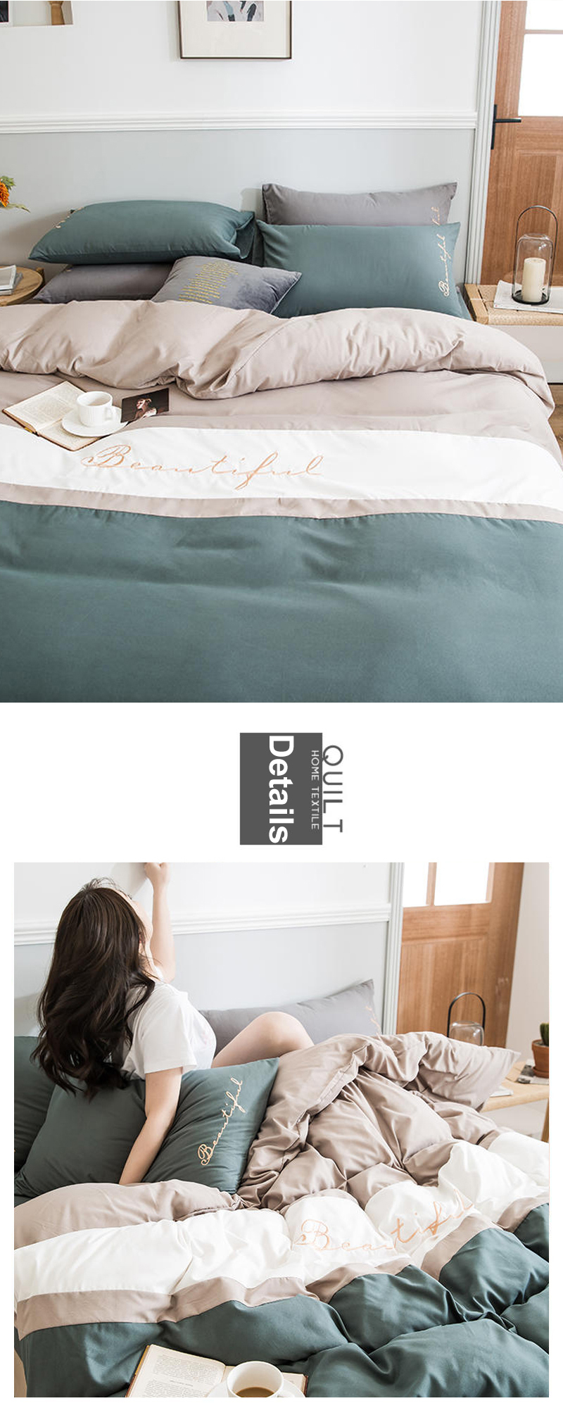 Bed Sheet Set Polyester 1800 Series