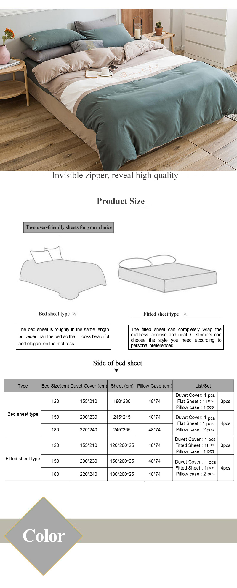 Bed Sheet Set Deep Pocket Modern Design