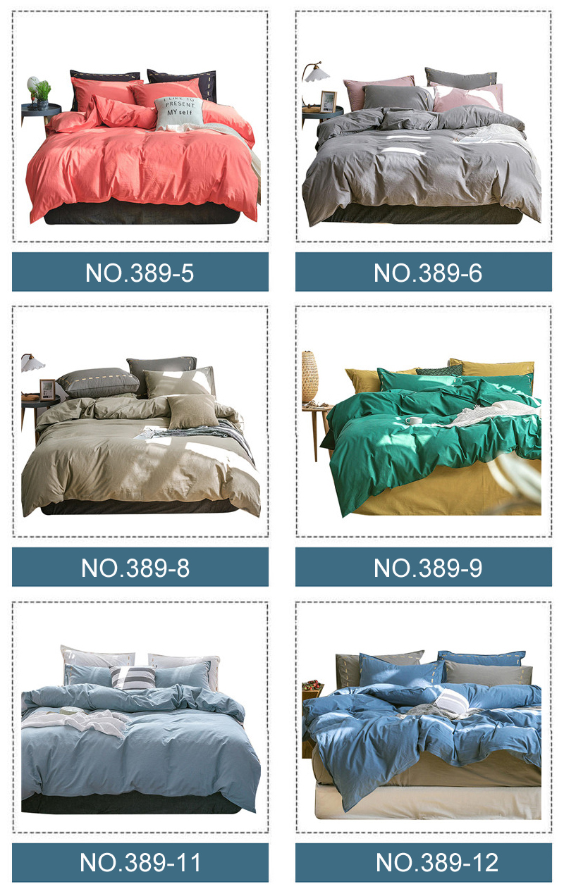 Cotton Fabric Bed Sheets Solid Color