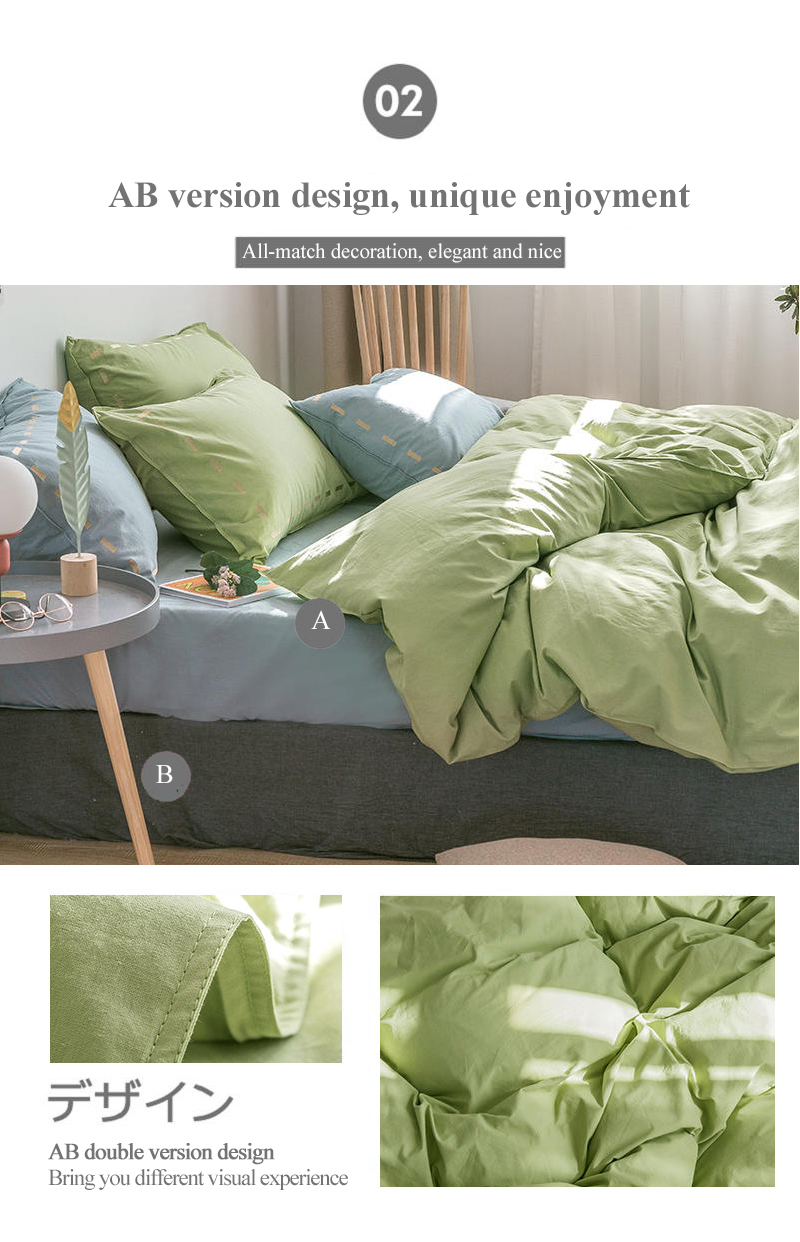 Bed Linen 100% Washed Cotton Solid Color