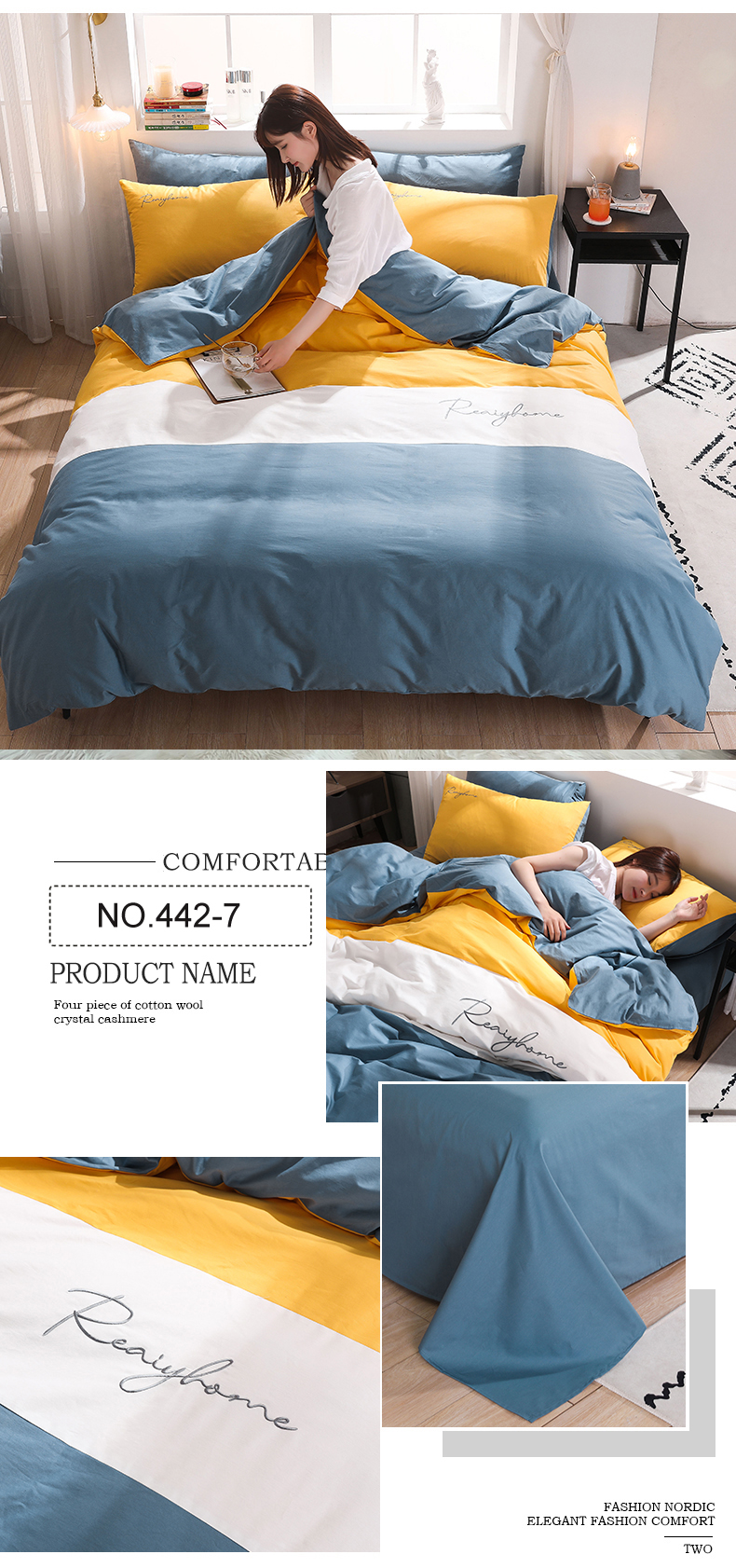 Cotton Fabric Bed sheet Solid Color