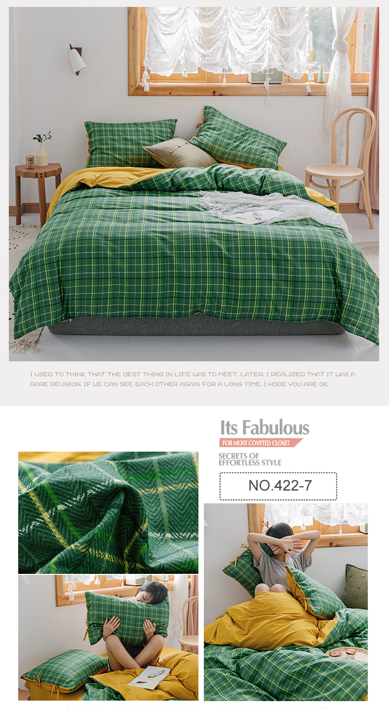 Home Bed Linen Green Yellow Gingham