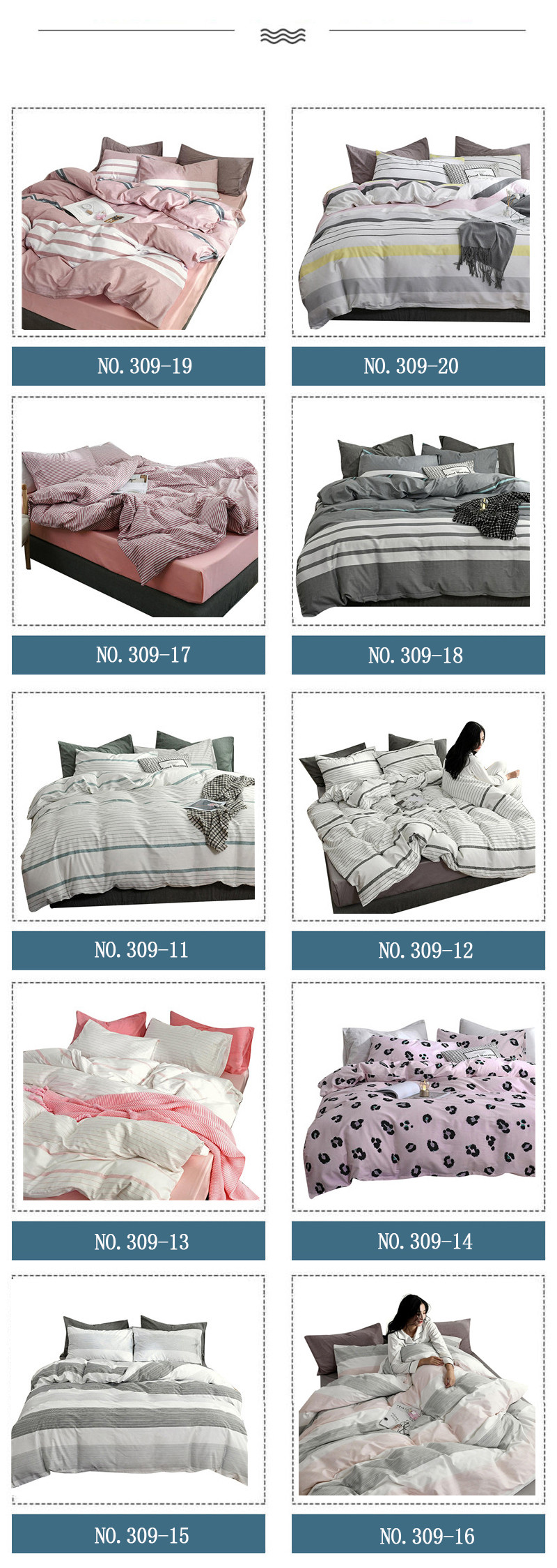 Bed Sheet Set Modern Design 4 PCS