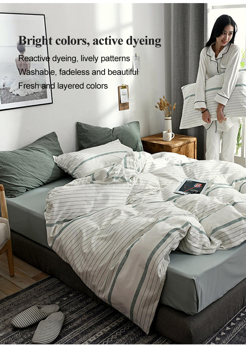 4 Piece Cotton Fabric Bed Linen