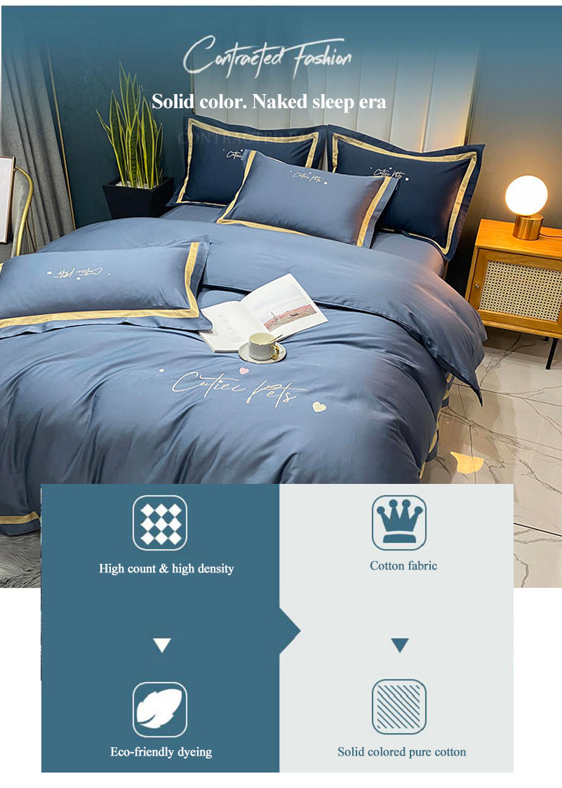 Feels Cool Light Sky Blue 4PCS Comforter Set