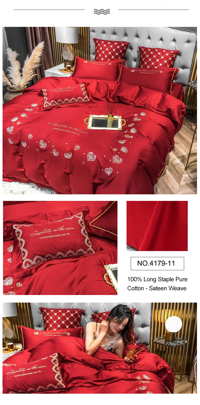 100% Long Staple Cotton Deluxe Bed Sheet Set