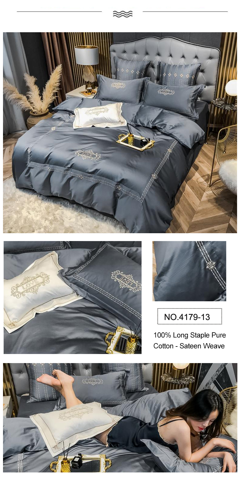 Bedding Set With LOGO 100% Silk