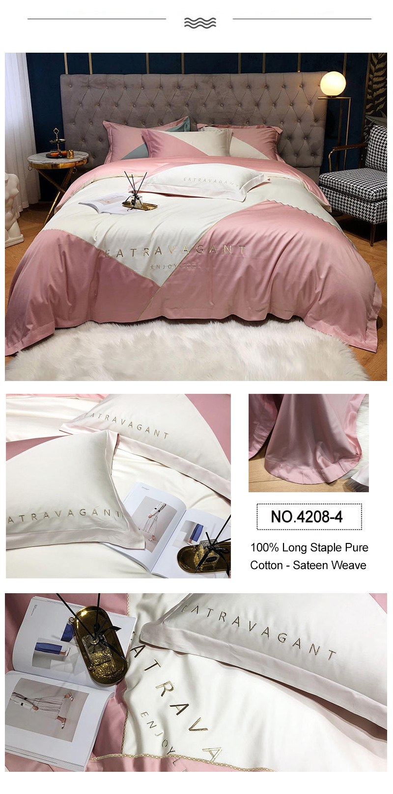 100% Cotton Comforter Set California King Bed