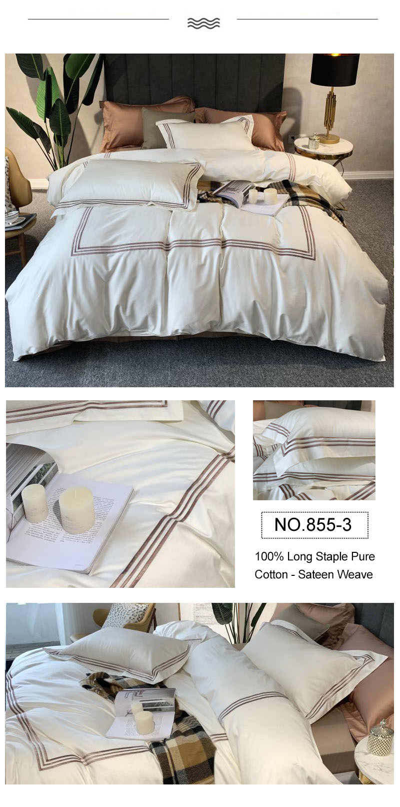 For Double Bed Hotel Comforter Set White