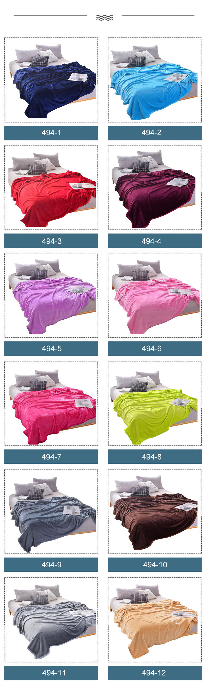 100% Polyester Hotel Blanket Plain Color