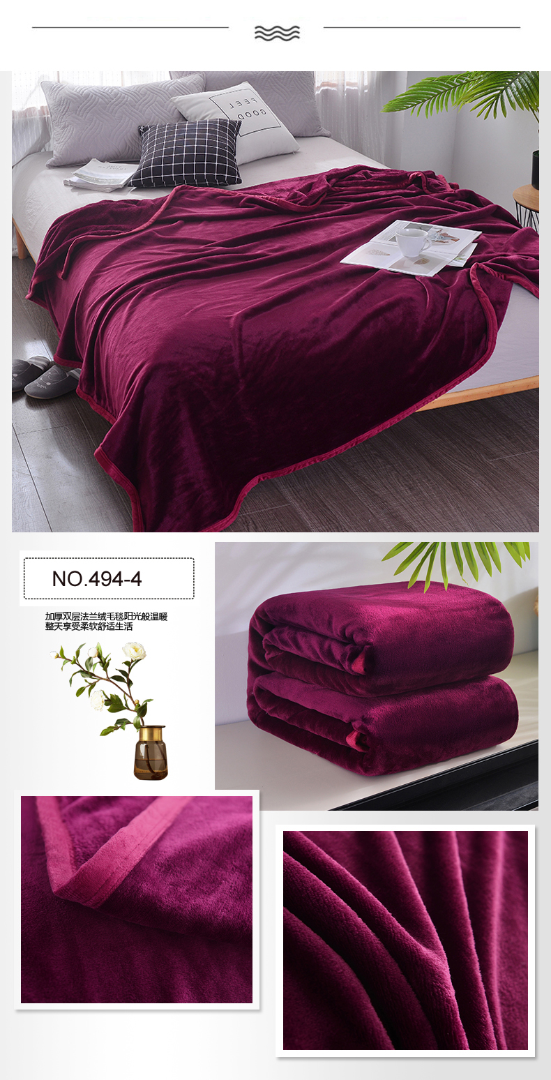 Plain Color For Single Bed Coral Blanket