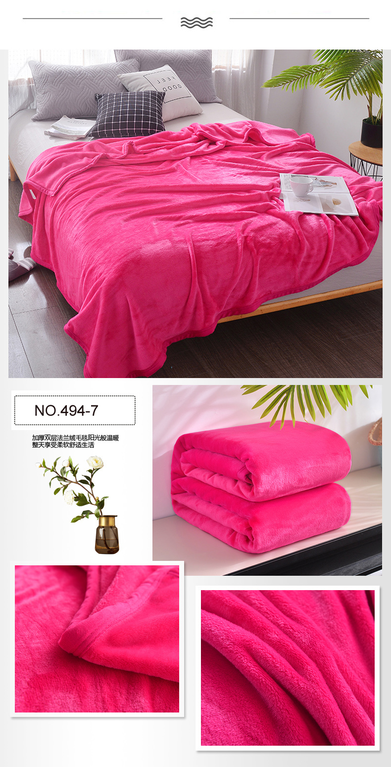 Polyester Hotel Blankets Dyed Plain