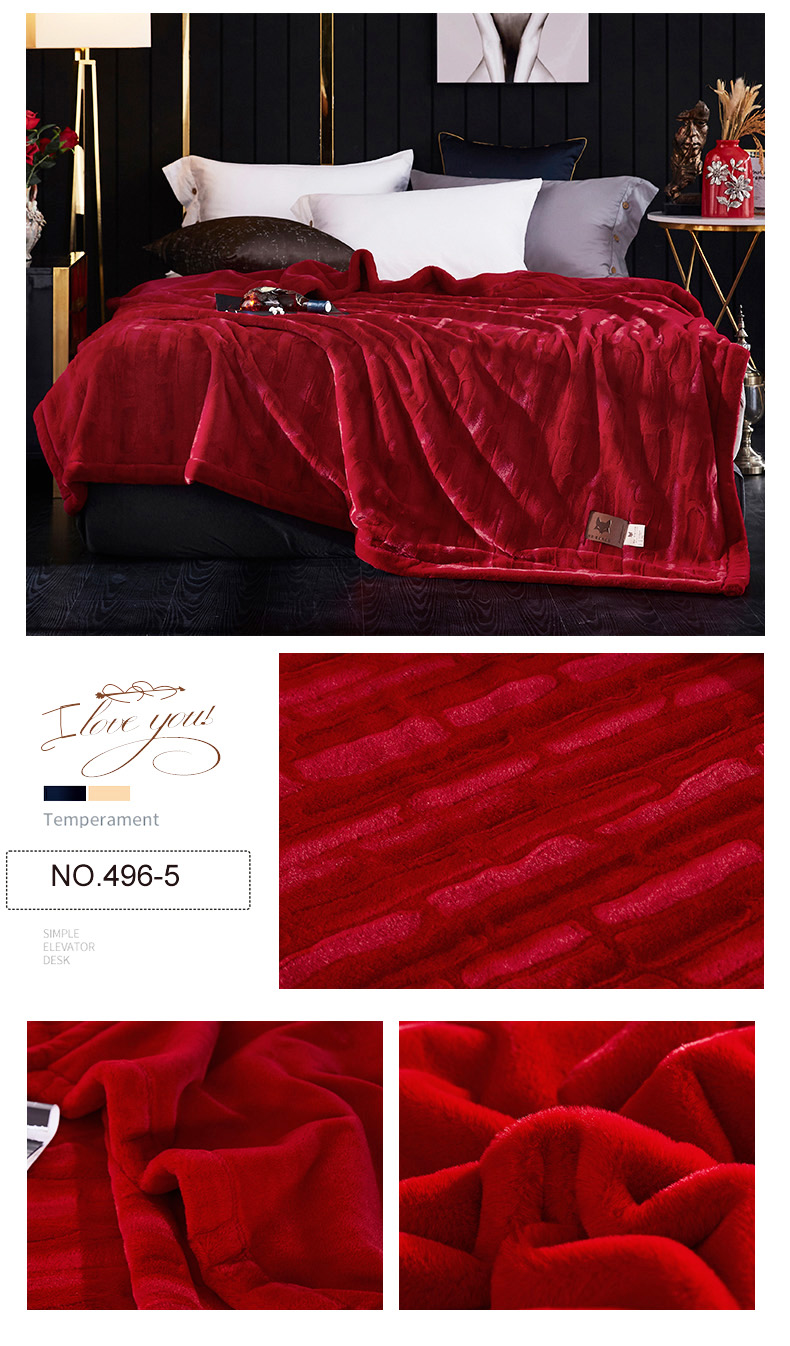 Plush Ultra-soft Blanket Red Wine