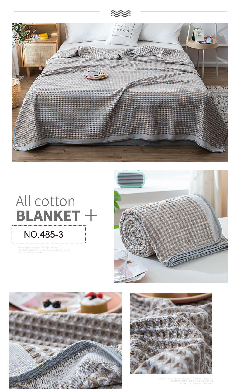Waffle Weave Cotton Blankets No Pilling