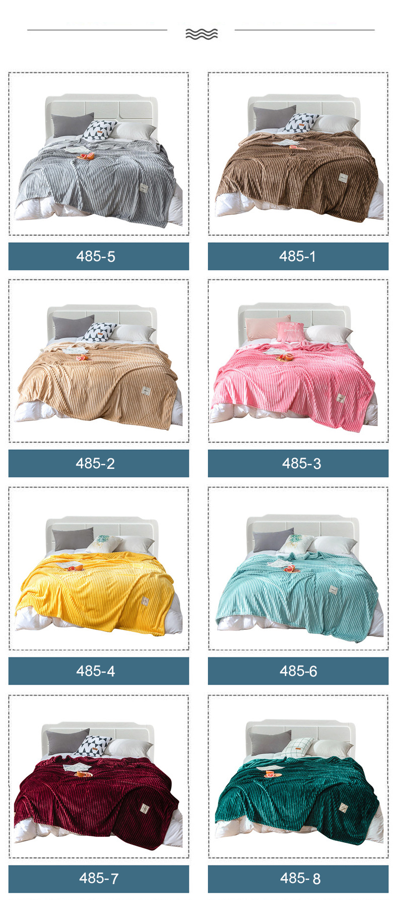 PeachPuff Stripe Design Micro Couch Fleece Blankets