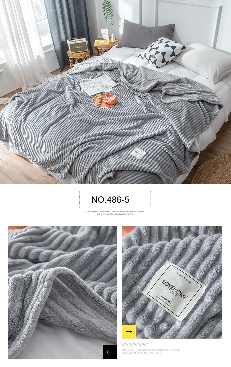 Fleece Blankets Ultra-soft PeachPuff Stripe Design