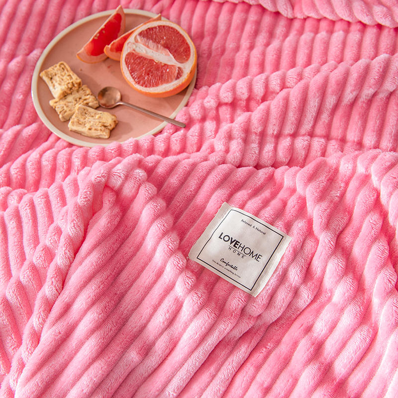 Pink Stripe Design Bedding Throws Polyester
