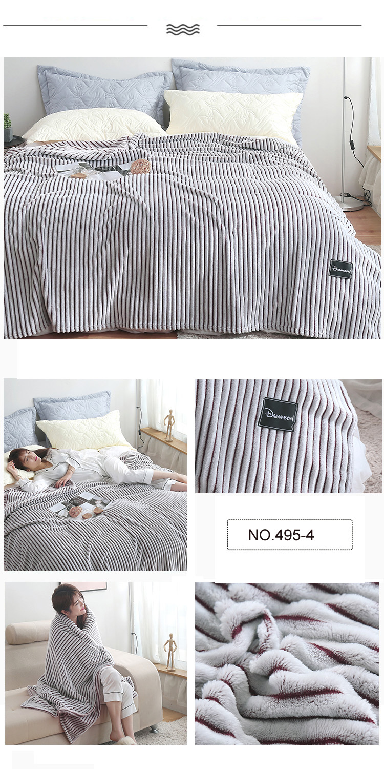 Sandy Brown and White Warm Bedding Blanket