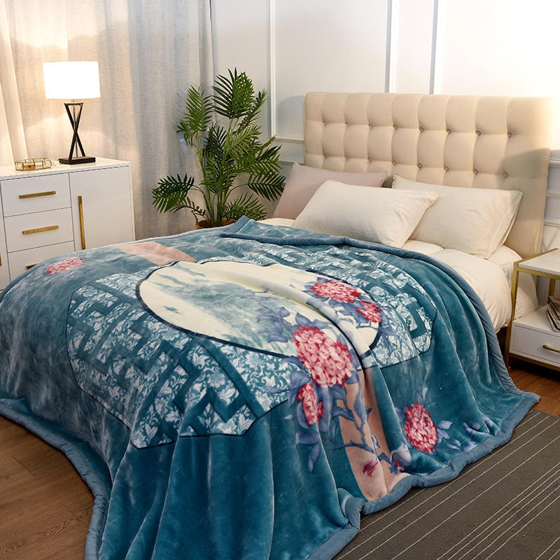 2 Ply Reversible design Flannel Coral Blanket