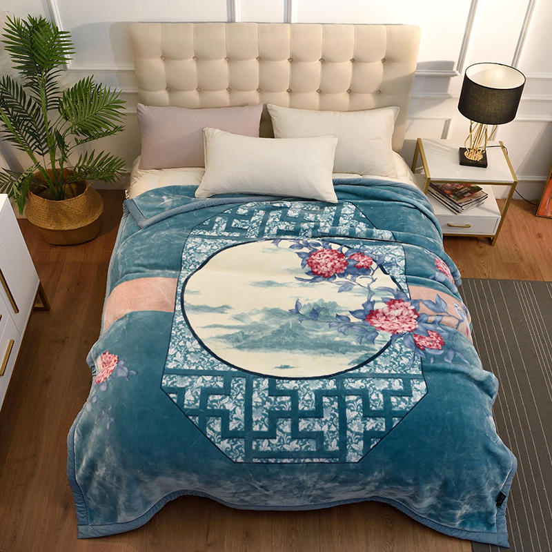 2 Ply Reversible design Coral Blanket Flannel