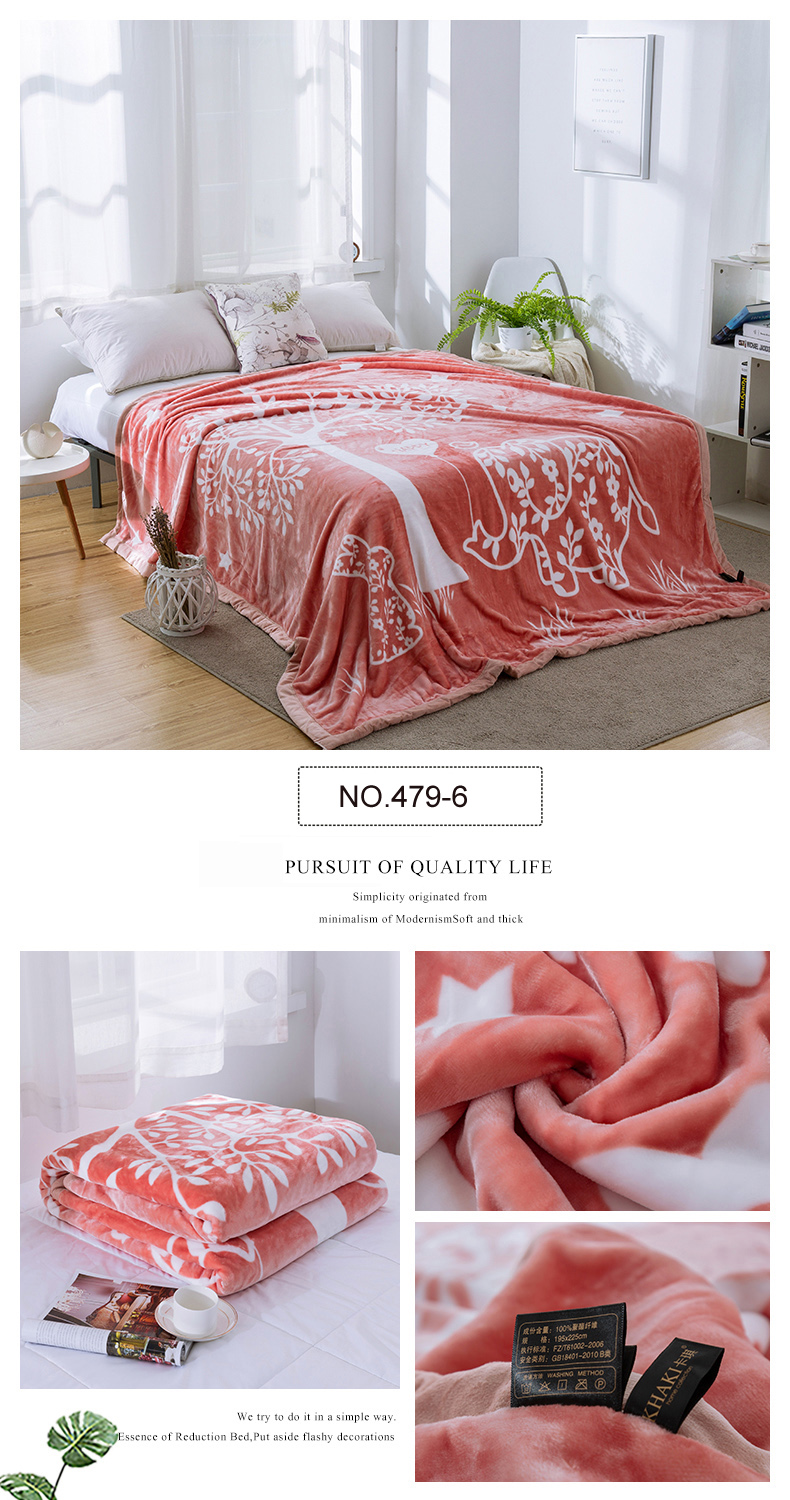 Ultra-soft Fashion Style Raschel Blanket