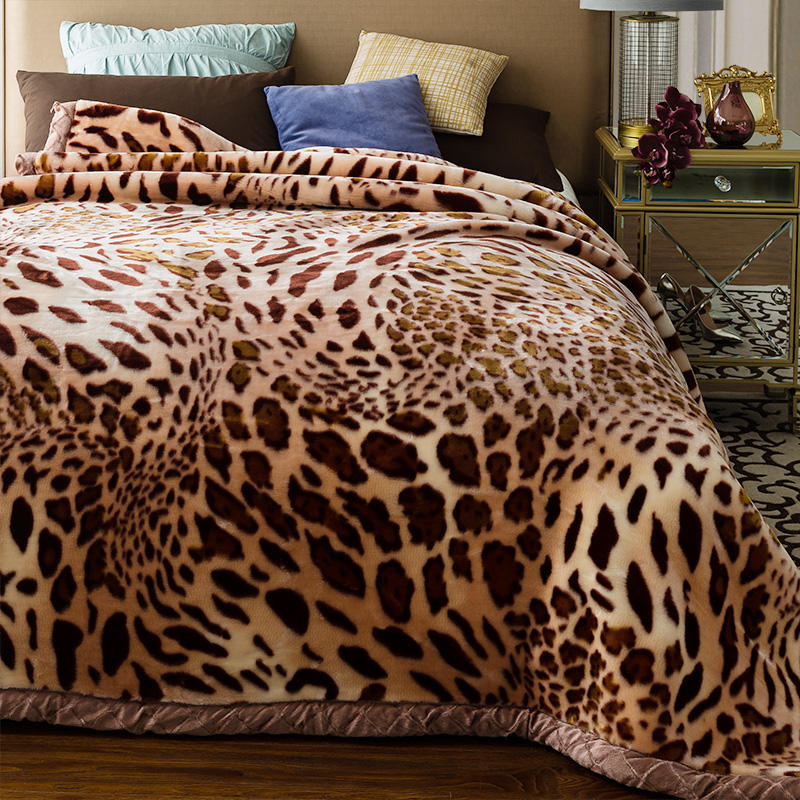 Leopard Print Raschel Blanket Silky Softness