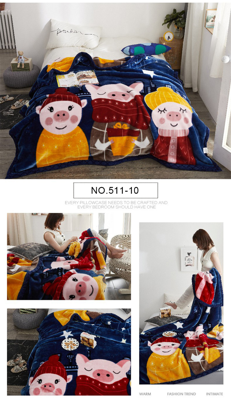 Cartoon printing Cozy Throws Blanket