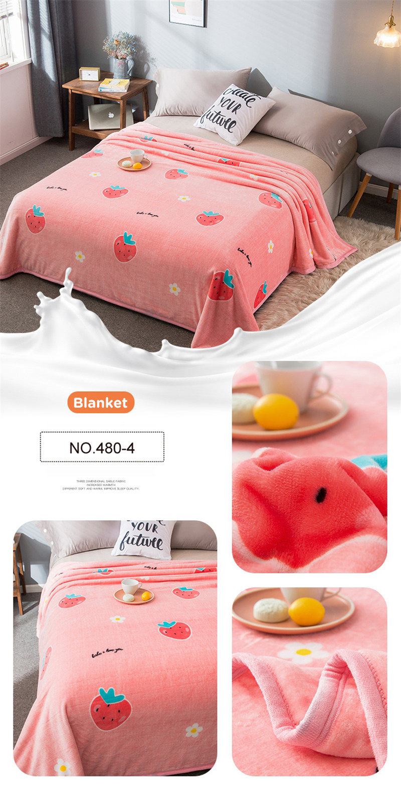 Fluffy Bedding Blanket Thick