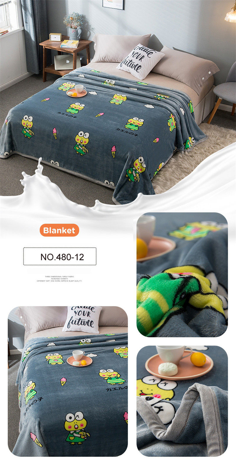 Fluffy Bedding Picnic Blanket Thick