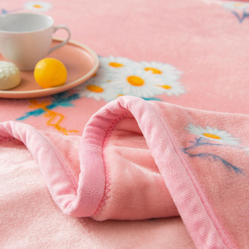 Pink Floral Polyester Blanket Very Soft