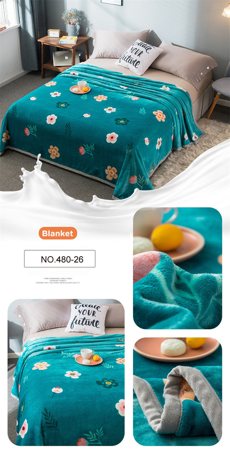 Floral Fleece Blankets Very Soft