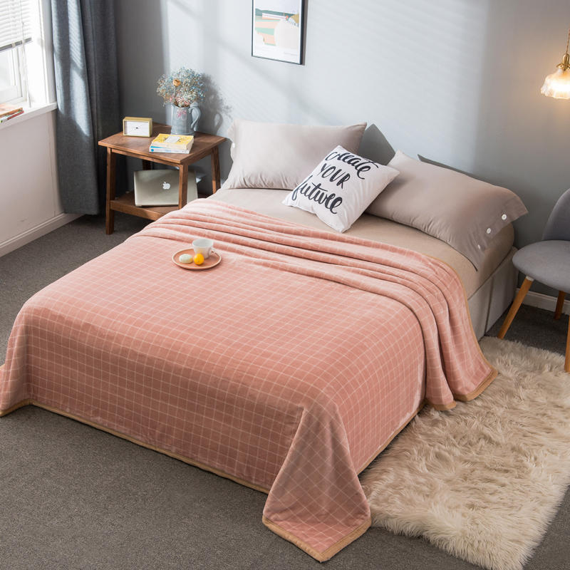 Bedroom Blanket Very Soft Pink Plaid
