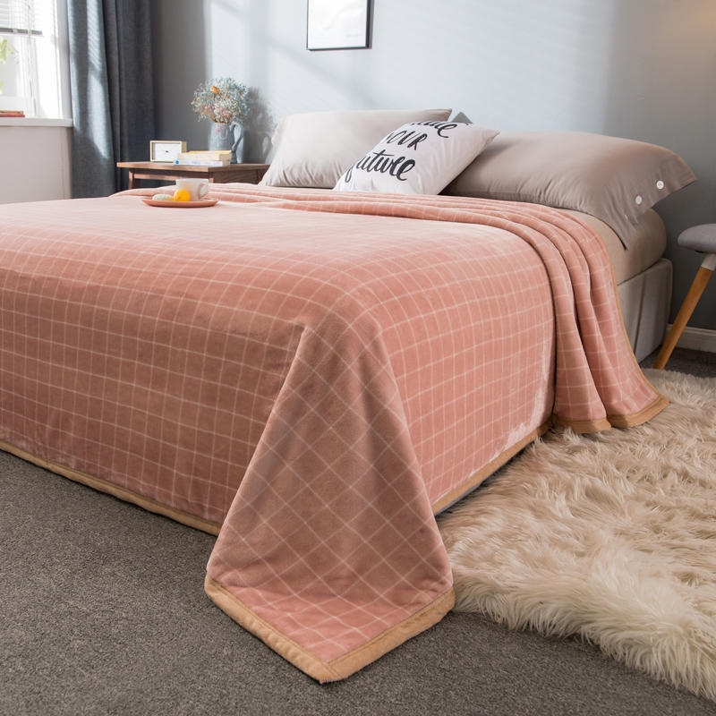 Very Soft Pink Plaid Bedroom Blanket