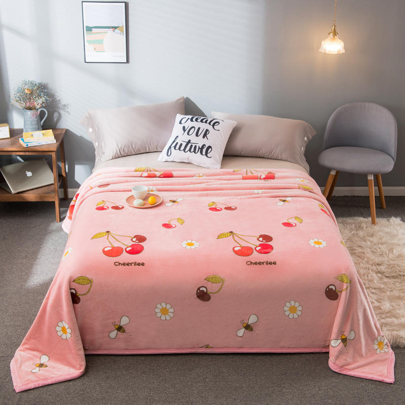 Ultra-soft Bedding Throws Cherry Print Floral