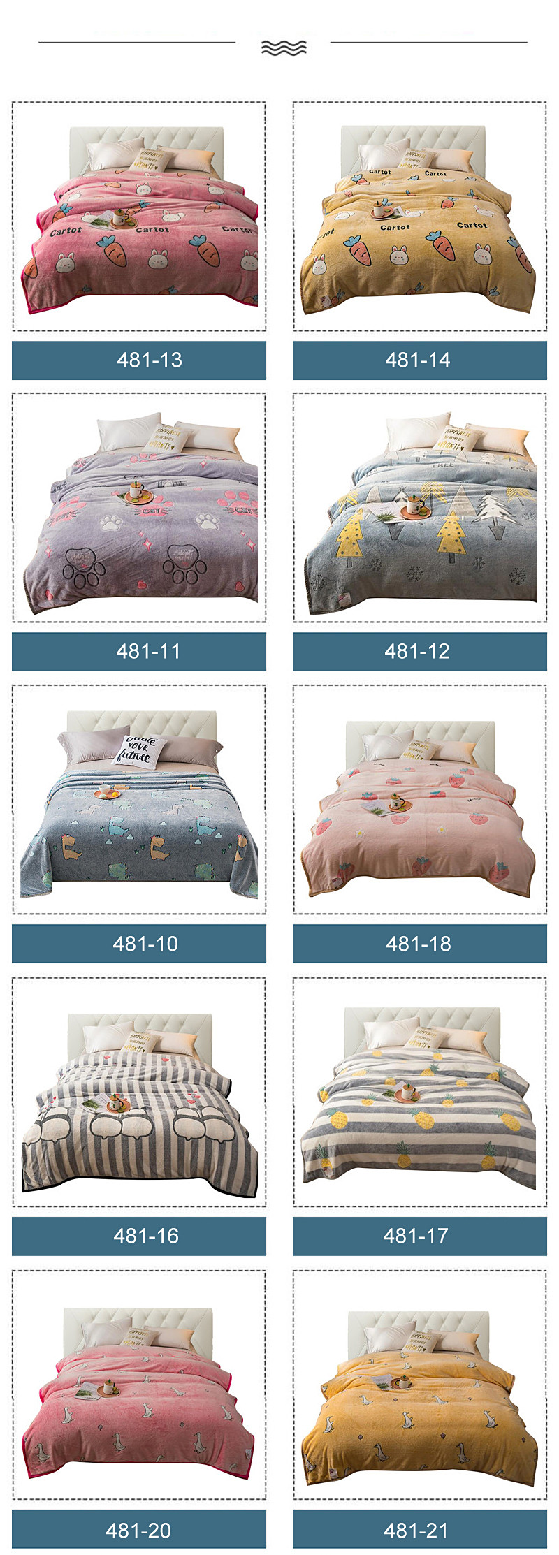 Polyester Fleece Bedding Throws