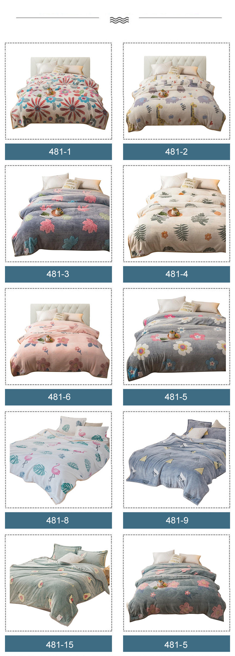 Print Floral Polar Microfiber Blankets