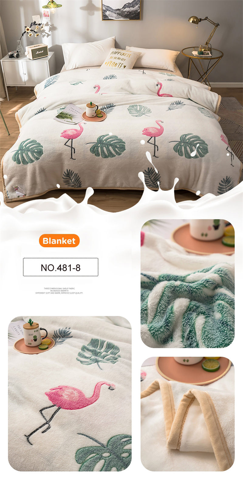 Print Floral Polyester Bedding Throws