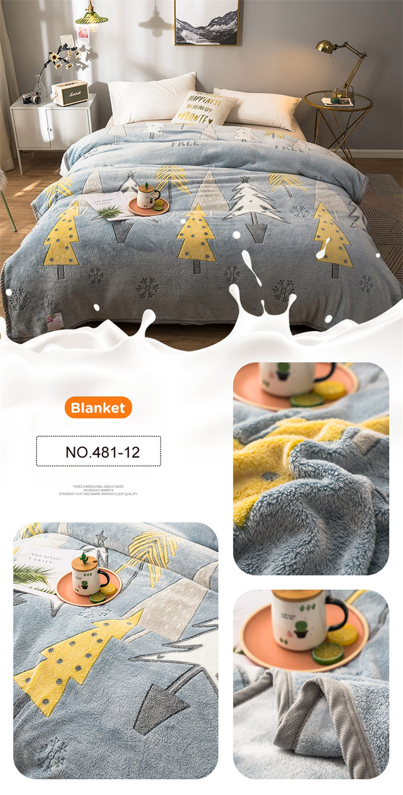 Durable Geometric Polyester Blanket