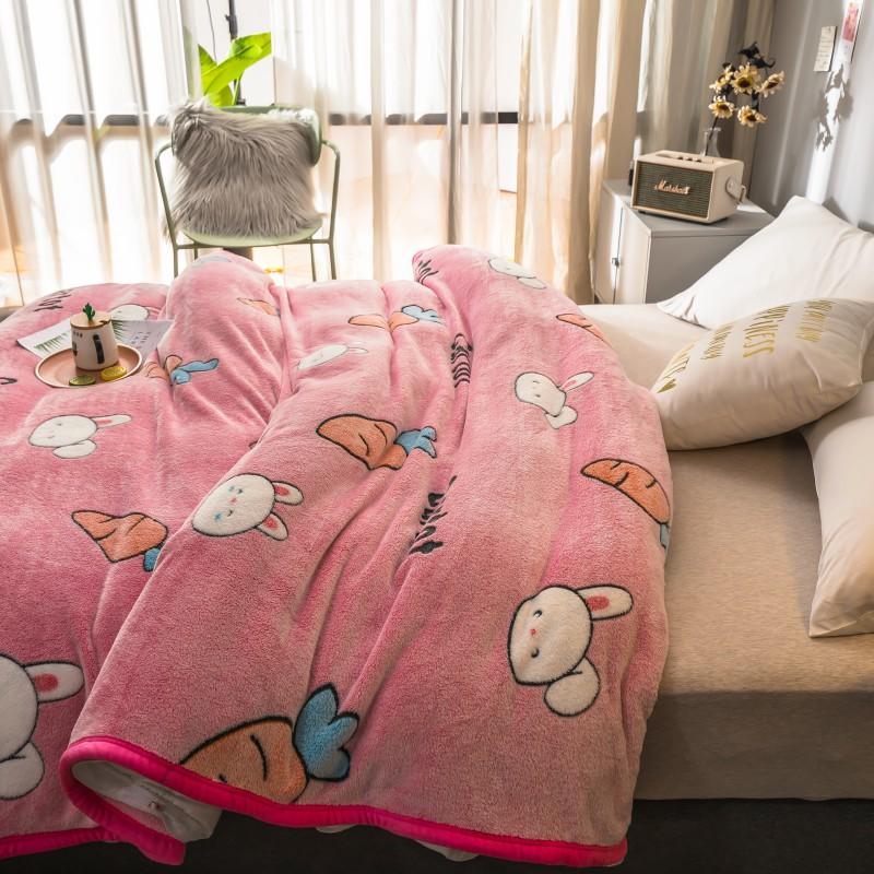 Cartoon Painting Fluffy Bedding Blanket