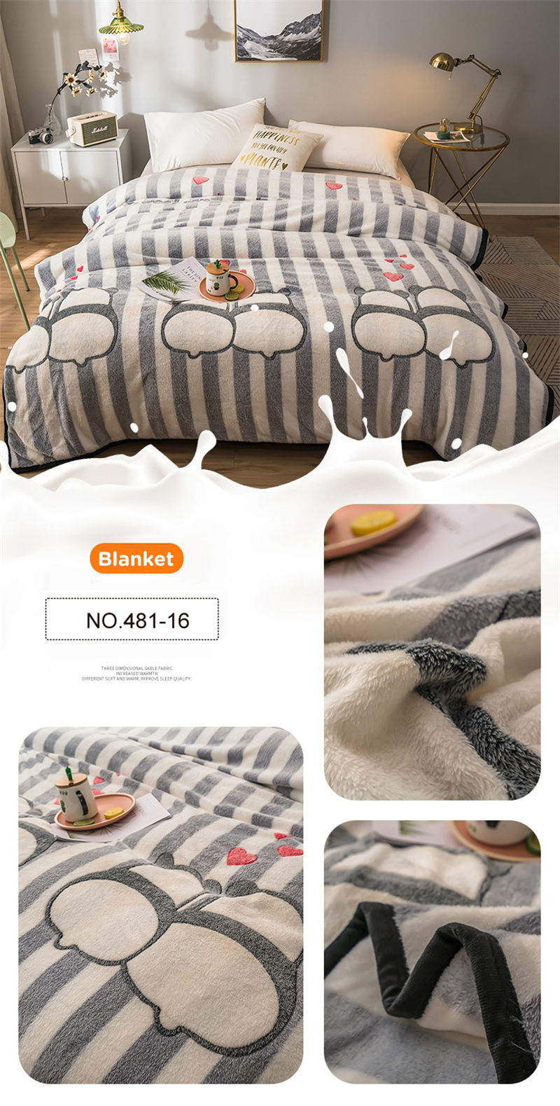 Stock Mink Blanket Unique Design Dual-Sided