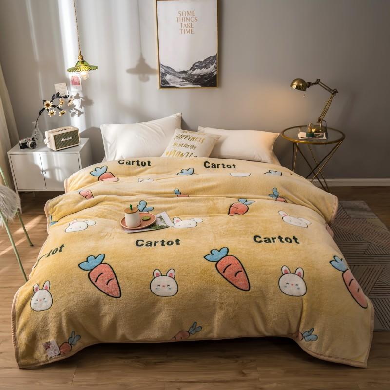 Printed Coral Blanket Cartoon Painting Cuddly