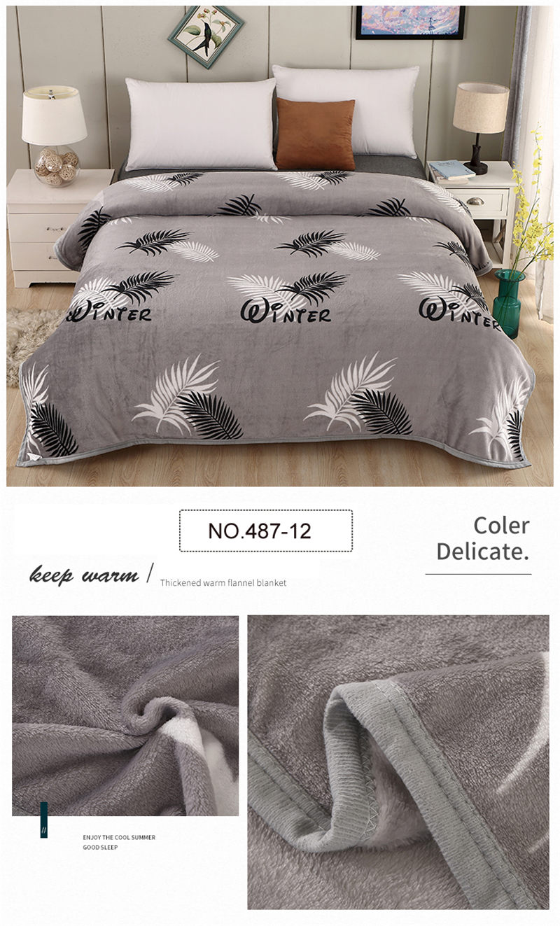 Print Floral No Pilling Bedding Throws