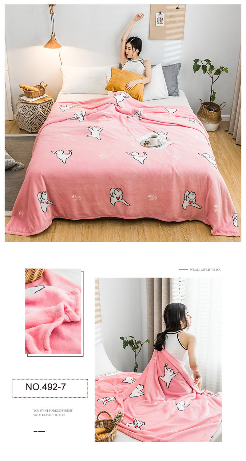 Polyester Blanket 40X48Inches Pink Cartoon Painting