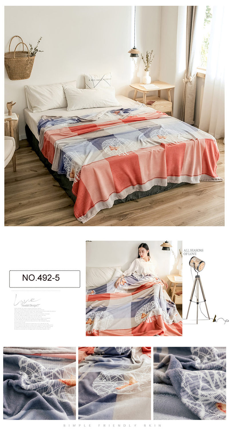 Pink Cartoon Painting Bedroom Polyester Blanket