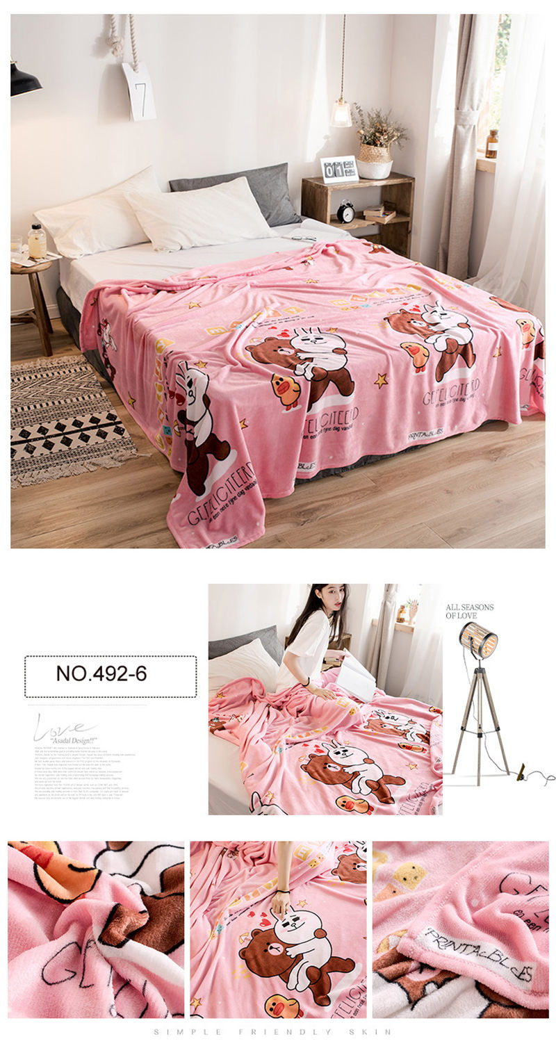 Print Floral Ultra-soft Hotel Blanket Modern Design