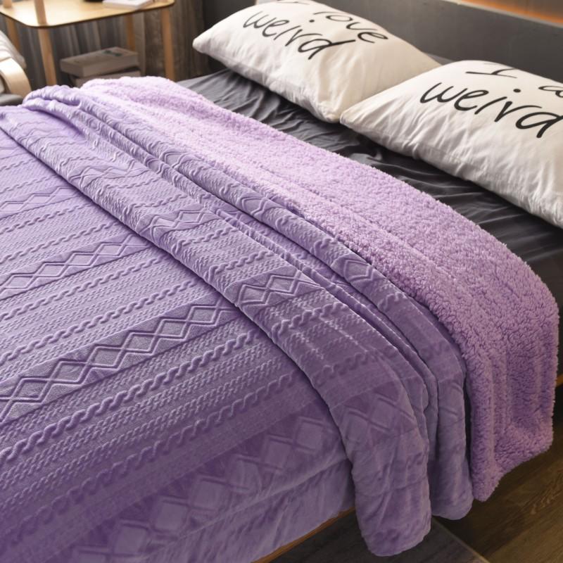 Sherpa Wool Blanket Plush Comfortable