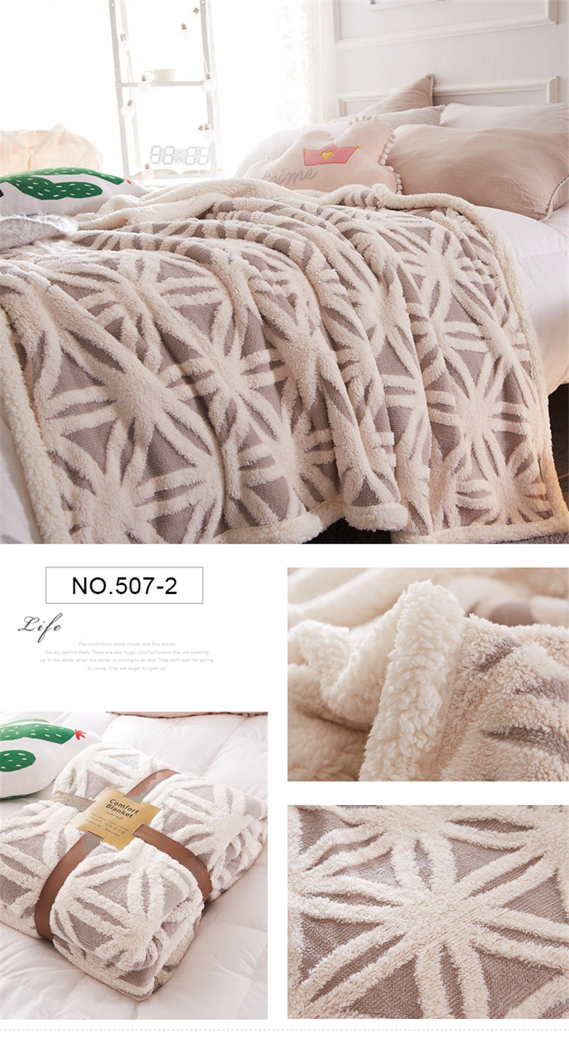 Nordic Jacquard Warm Lamb Polyester Blanket